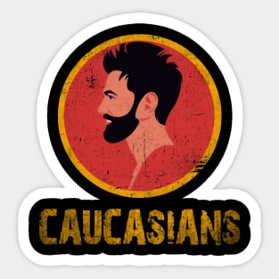 caucasians  distressed Sticker